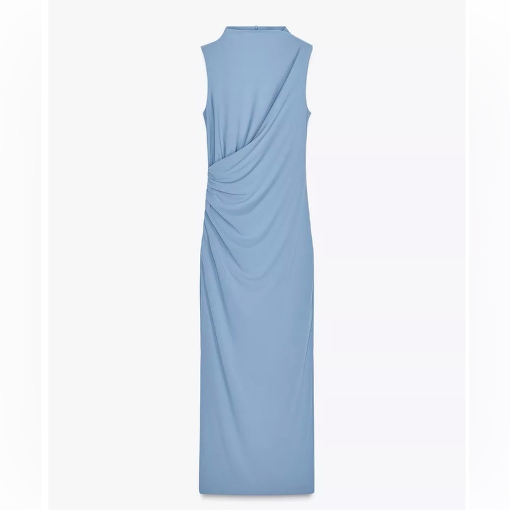 Zara Elegant Blue Sleeveless Dress
